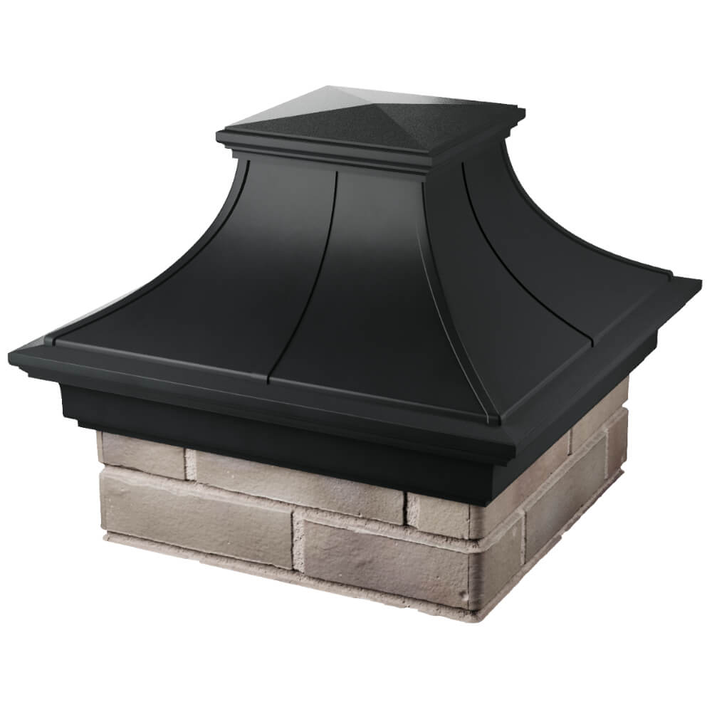 Колпак Zking Монблан Премиум Черный на столб 1.5х1.5 кирпича (385х385мм) в Пушкино фото