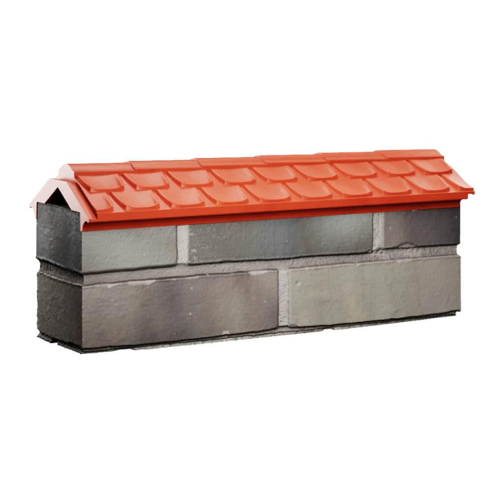 Парапет Zking Эльбрус Красный с посадкой на 0.5 кирпича (130мм) Пушкино фото