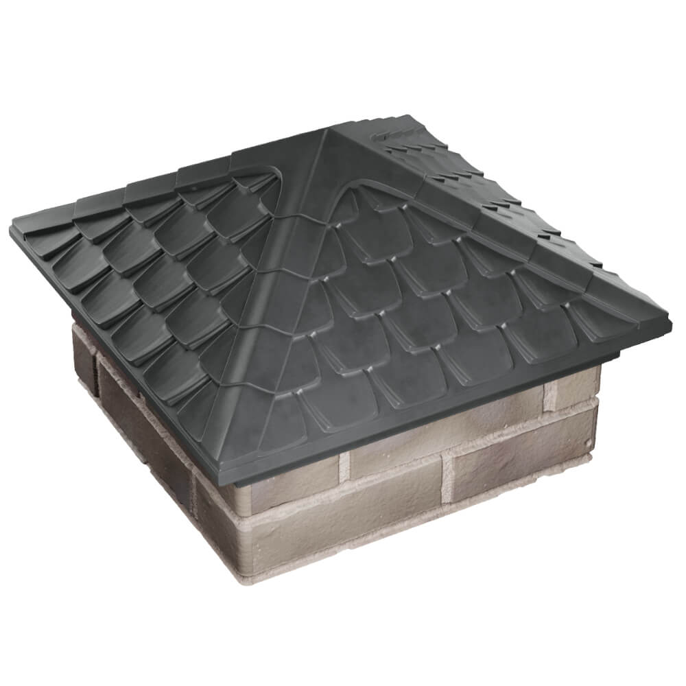 Колпак Zking Эльбрус Серый на столб 1.5х1.5 кирпича (385х385мм) в Пушкино фото