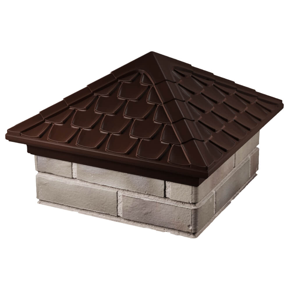 Колпак Zking Эльбрус Коричневый на столб 1.5х1.5 кирпича (385х385мм) в Пушкино фото