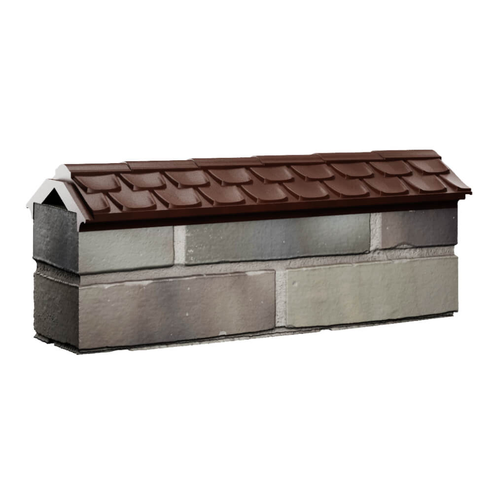 Парапет Zking Эльбрус Коричневый с посадкой на 0.5 кирпича (130мм) Пушкино фото
