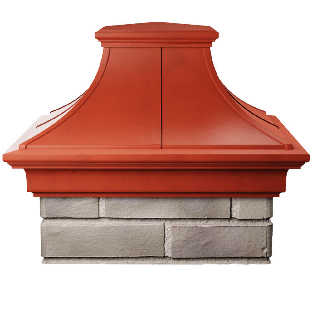 Колпак Zking Монблан Премиум Красный на столб 1.5х1.5 кирпича (385х385мм) Пушкино фото