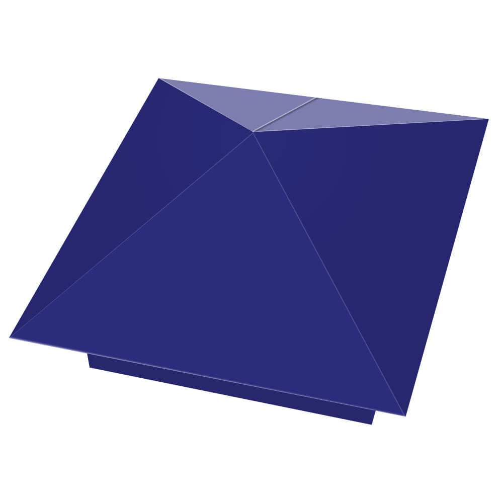 Колпак металлический 400х400мм RAL5002 Синий Ультрамарин заборный Пушкино фото