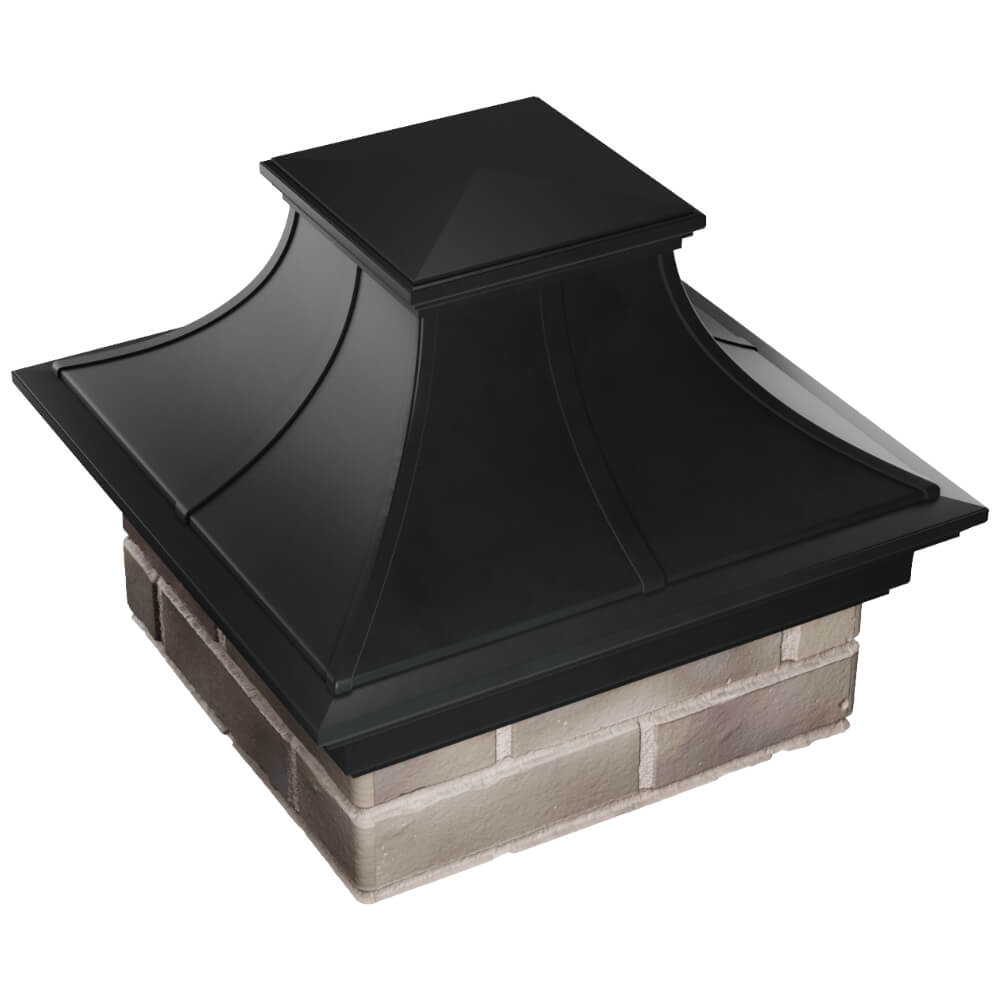 Колпак Zking Монблан Премиум Черный на столб 1.5х1.5 кирпича (385х385мм) в Пушкино фото