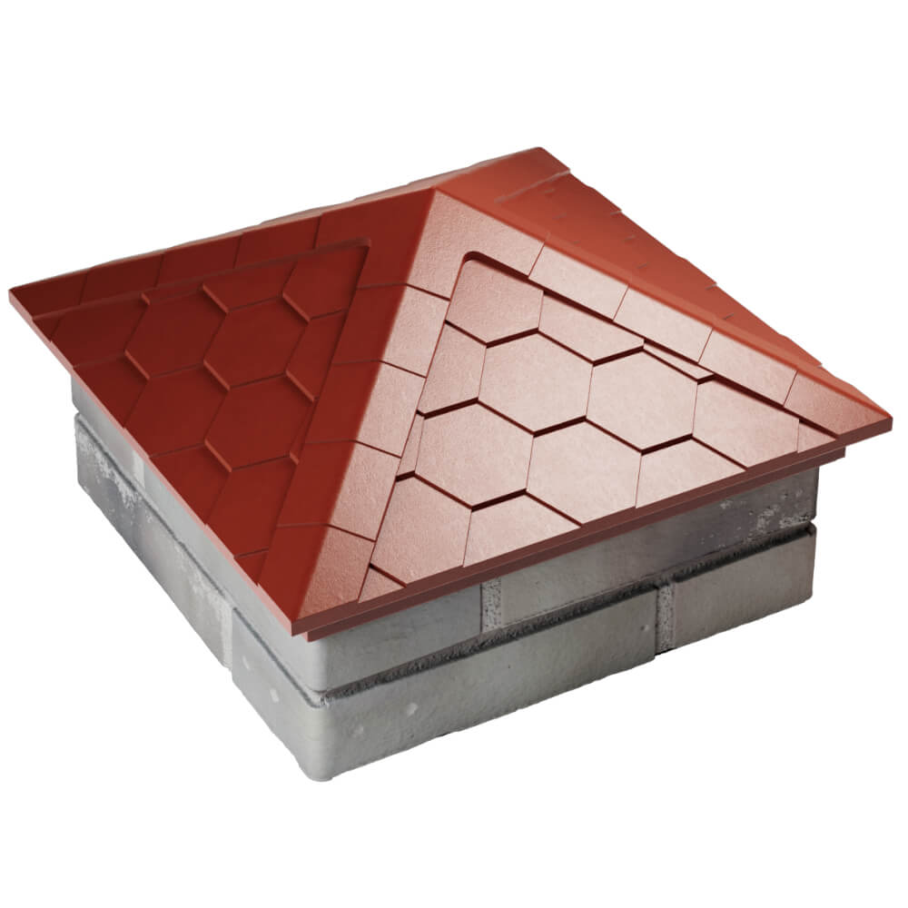 Колпак Zking Эверест Красный на столб 1.5х1.5 кирпича (390х390мм) в Пушкино фото