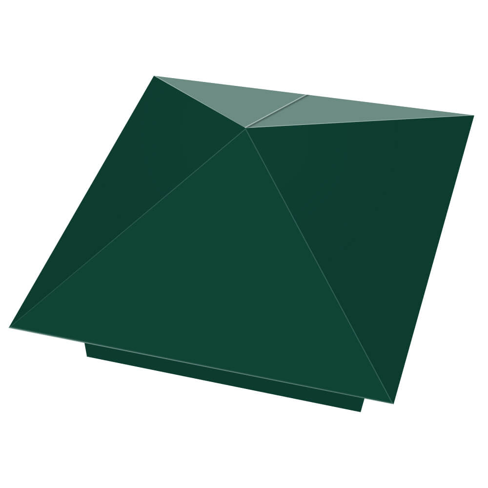 Колпак металлический 390х390мм RAL6005 Зеленый Мох заборный Пушкино фото