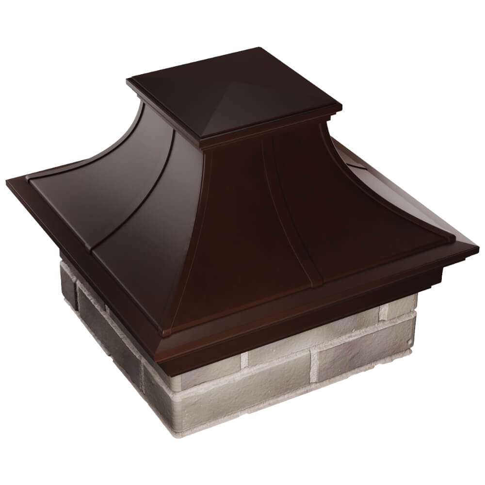 Колпак Zking Монблан Премиум Коричневый на столб 1.5х1.5 кирпича (385х385мм) в Пушкино фото