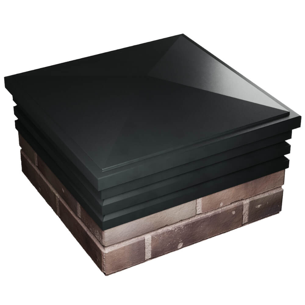 Колпак Zking Бона ХайТек Черный на столб 2х2 кирпича (513х513мм) в Пушкино фото