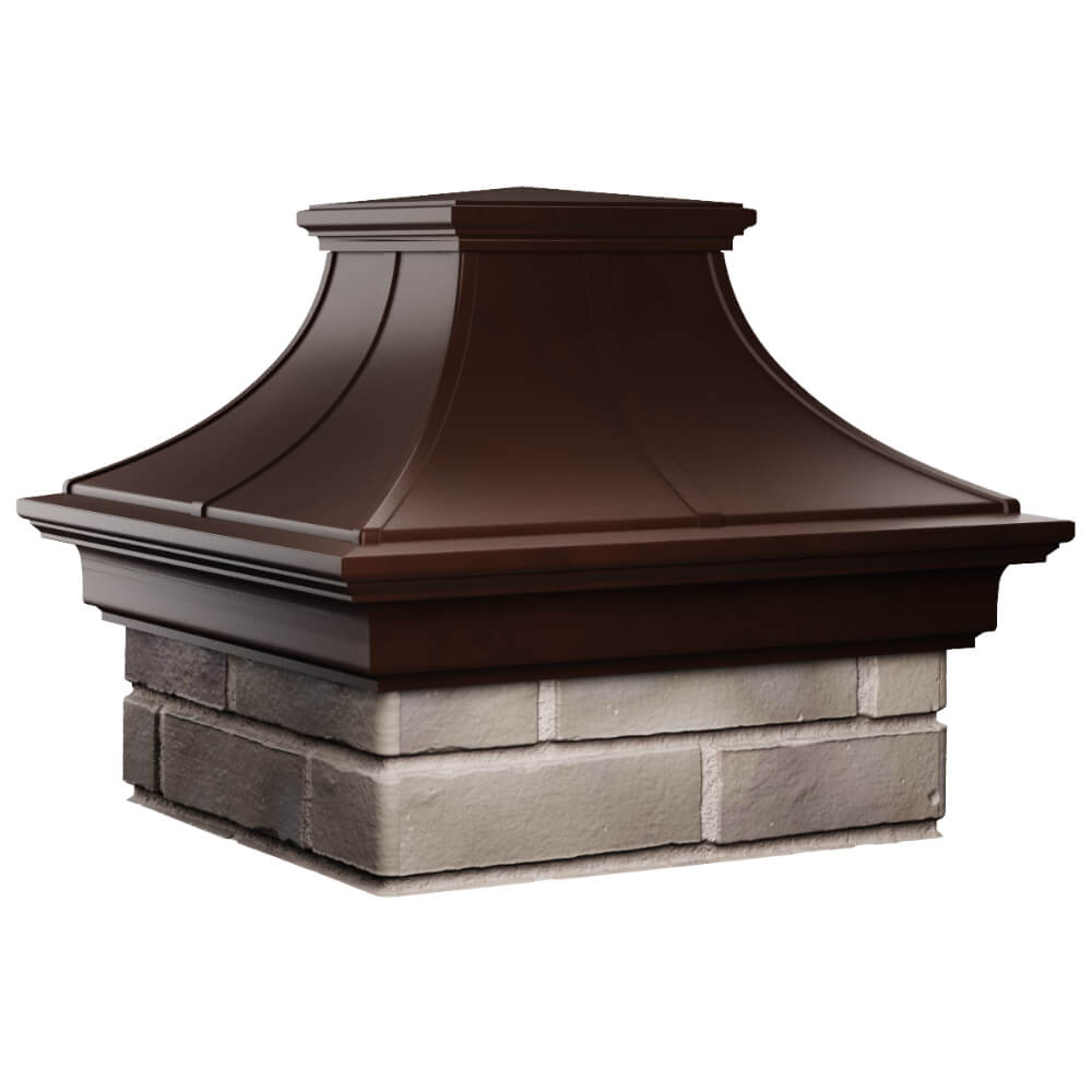 Колпак Zking Монблан Премиум Коричневый на столб 1.5х1.5 кирпича (385х385мм) в Пушкино фото