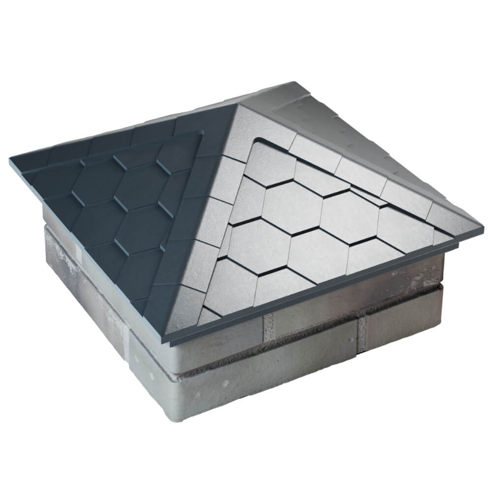 Колпак Zking Эверест Серый на столб 1.5х1.5 кирпича (390х390мм) в Пушкино фото