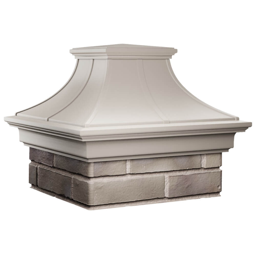 Колпак Zking Монблан Премиум Бежевый на столб 1.5х1.5 кирпича (385х385мм) в Пушкино фото