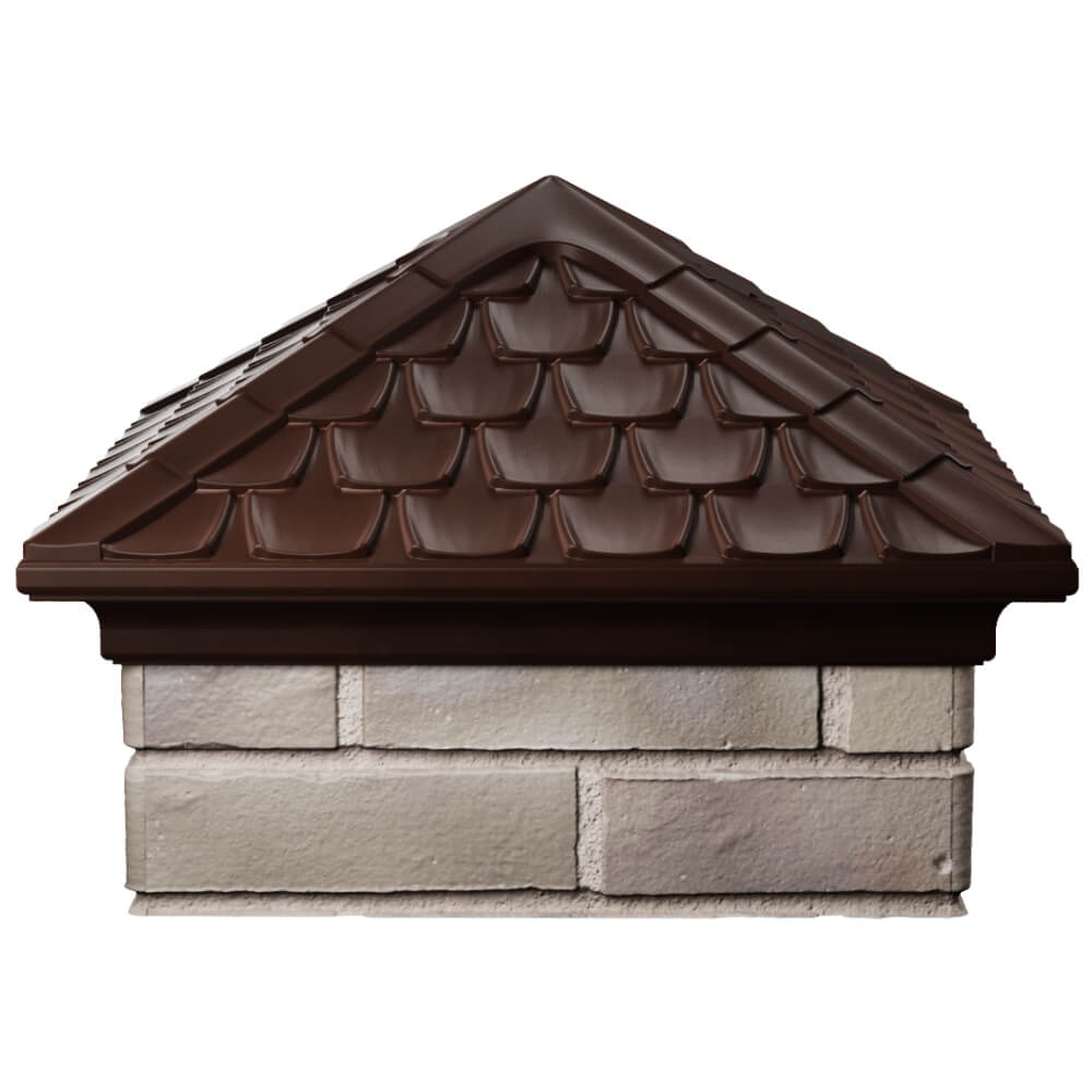 Колпак Zking Эльбрус Коричневый на столб 1.5х1.5 кирпича (385х385мм) Пушкино фото