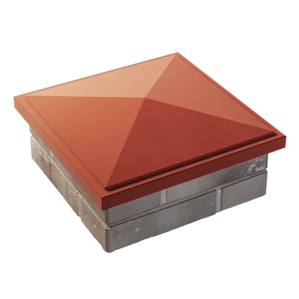 Колпак Zking БонаМоно Красный на столб 1.5х1.5 кирпича (385х385, 400х400мм) в Пушкино фото