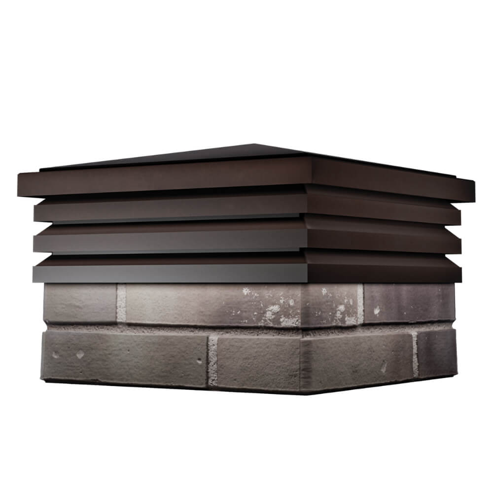 Колпак Zking Бона ХайТек Коричневый на столб 1.5х1.5 кирпича (385х385мм) в Пушкино фото