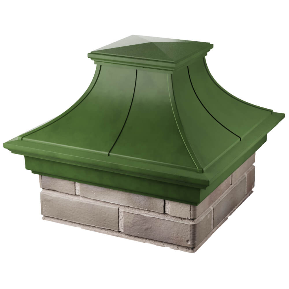 Колпак Zking Монблан Премиум Зеленый на столб 1.5х1.5 кирпича (385х385мм) в Пушкино фото
