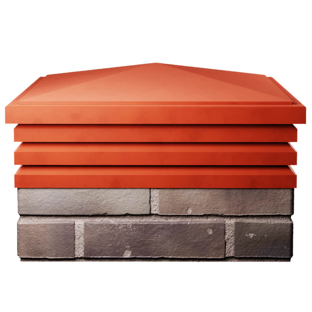 Колпак Zking Бона ХайТек Красный на столб 2х2 кирпича (513х513мм) Пушкино фото