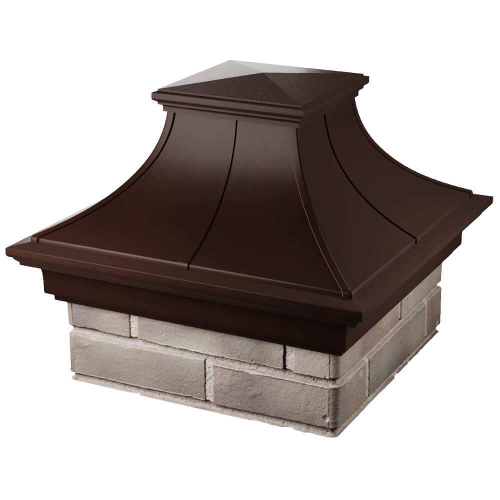 Колпак Zking Монблан Премиум Коричневый на столб 1.5х1.5 кирпича (385х385мм) в Пушкино фото