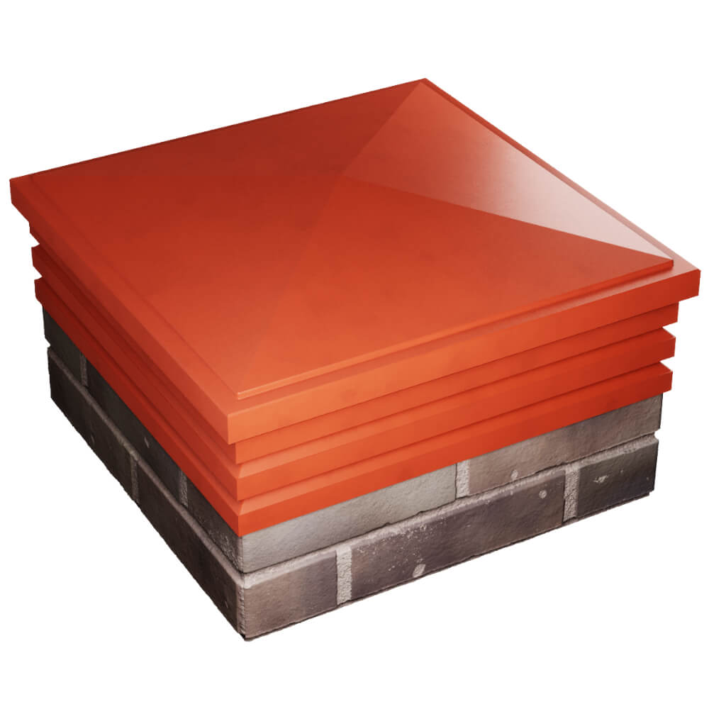 Колпак Zking Бона ХайТек Красный на столб 2х2 кирпича (513х513мм) в Пушкино фото