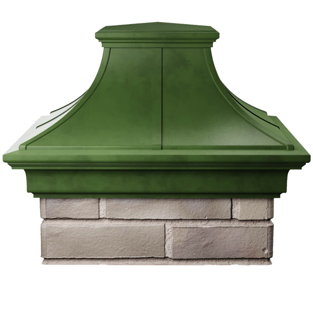 Колпак Zking Монблан Премиум Зеленый на столб 1.5х1.5 кирпича (385х385мм) Пушкино фото