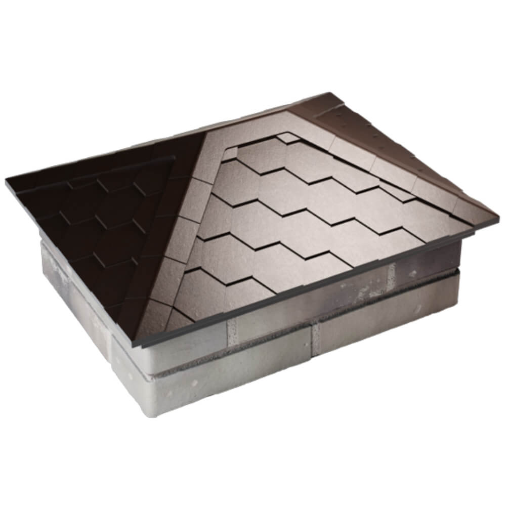 Колпак Zking Эверест Коричневый на столб 2х1.5 кирпича (520х390мм) Пушкино фото