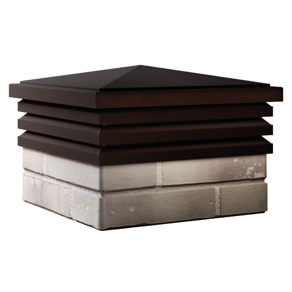 Колпак Zking Бона ХайТек Коричневый на столб 1.5х1.5 кирпича (385х385мм) в Пушкино фото