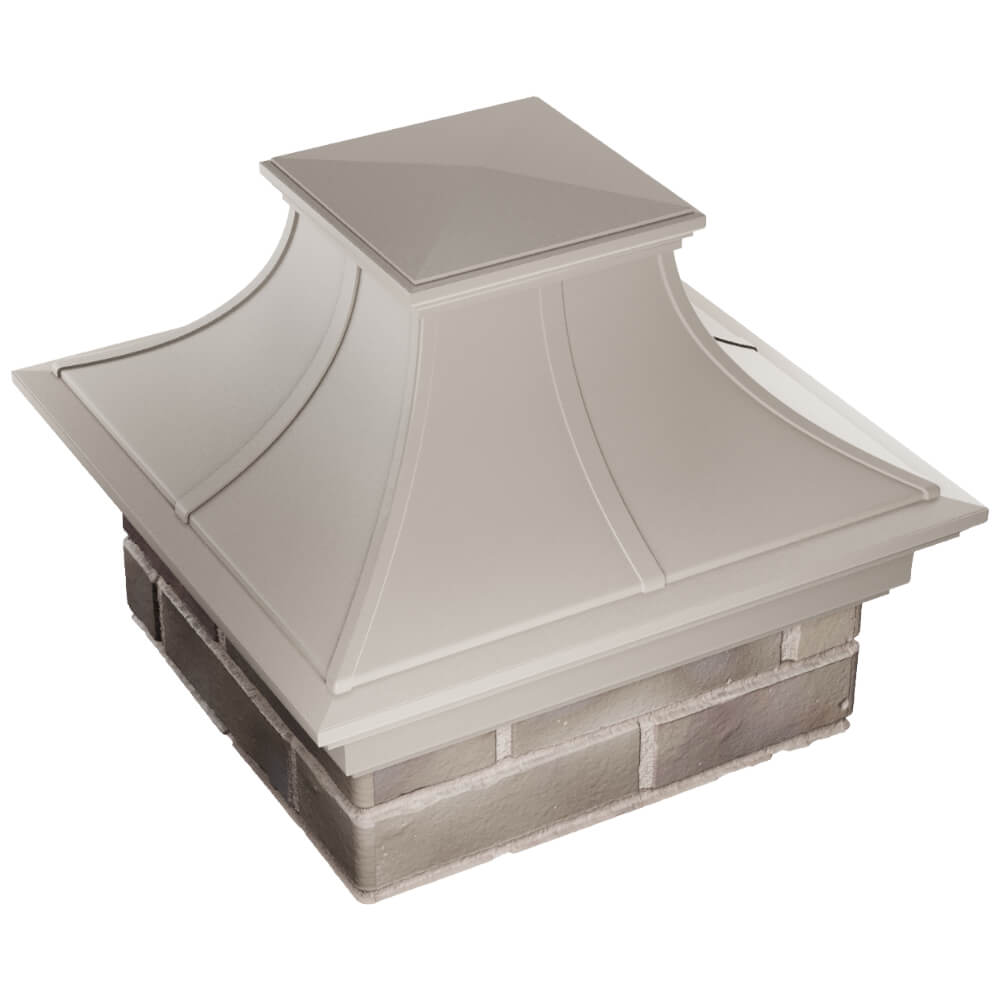 Колпак Zking Монблан Премиум Бежевый на столб 1.5х1.5 кирпича (385х385мм) в Пушкино фото